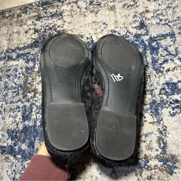 Torrid Black Polka Dot Mesh Pointed Flats Size 9 Wide - Picture 10 of 11